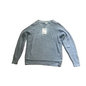 Stella & Dot Blue Grey side button sweater